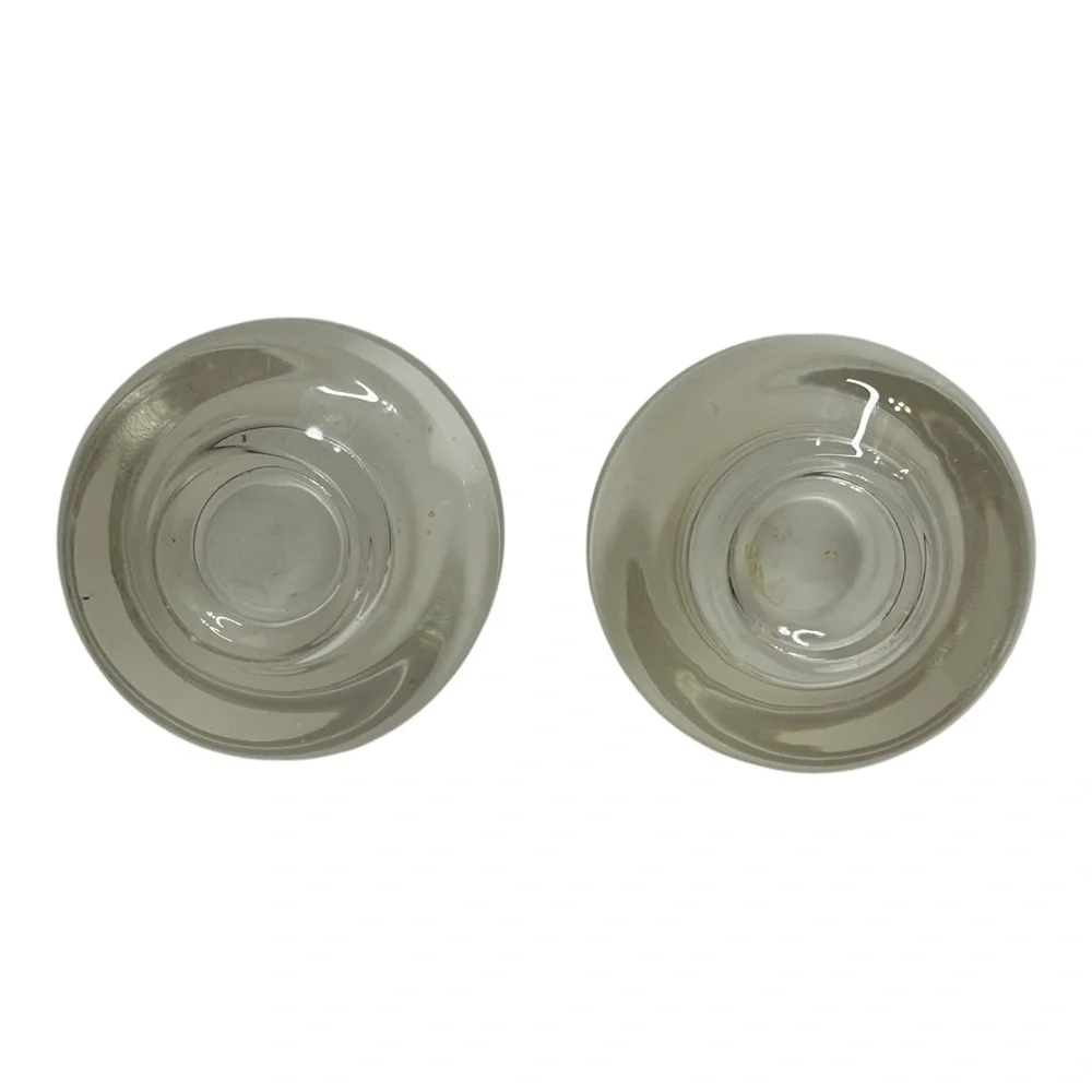 Crate & Barrel Luna‎ Votive Candle Holders Clear With Frosted Top Blown Set of 2
